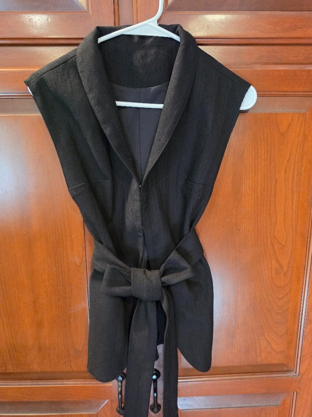 Brand New Commense Black Vest with Clasps and Black Belt Size XS